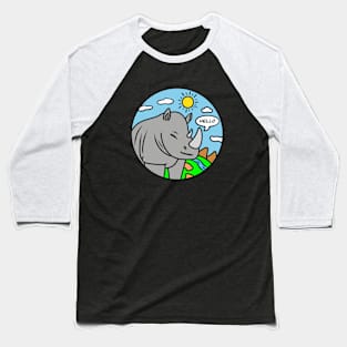 Cute cartoon rhino Baseball T-Shirt